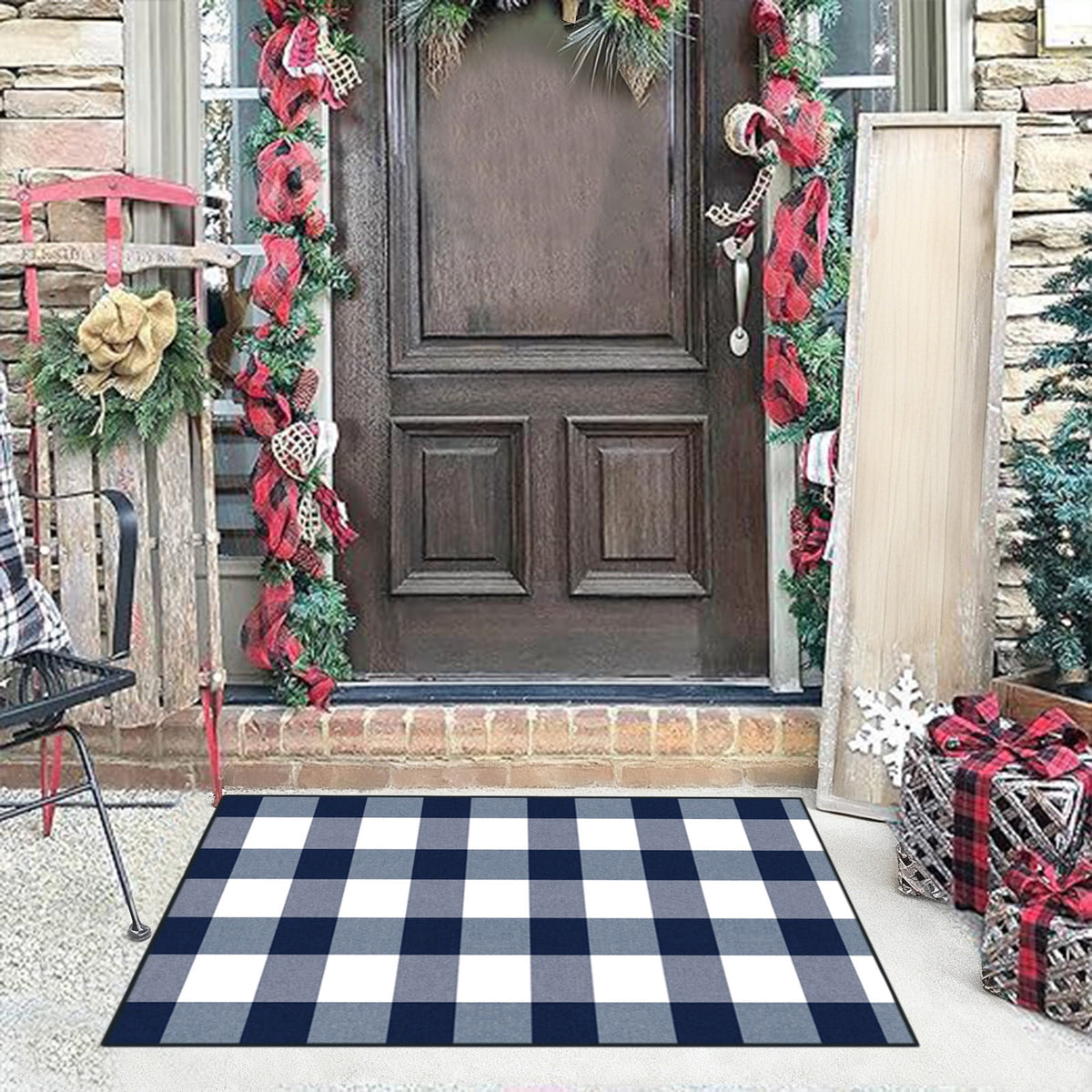 sruoe Halloween Door Mat Durable Non-Slip Halloween Decorations Outdoor, Outdoor Rugs for Patio with Rubber Backing, Front Porch Entryway, Easy Clean Absorbent Fade-Resistant.