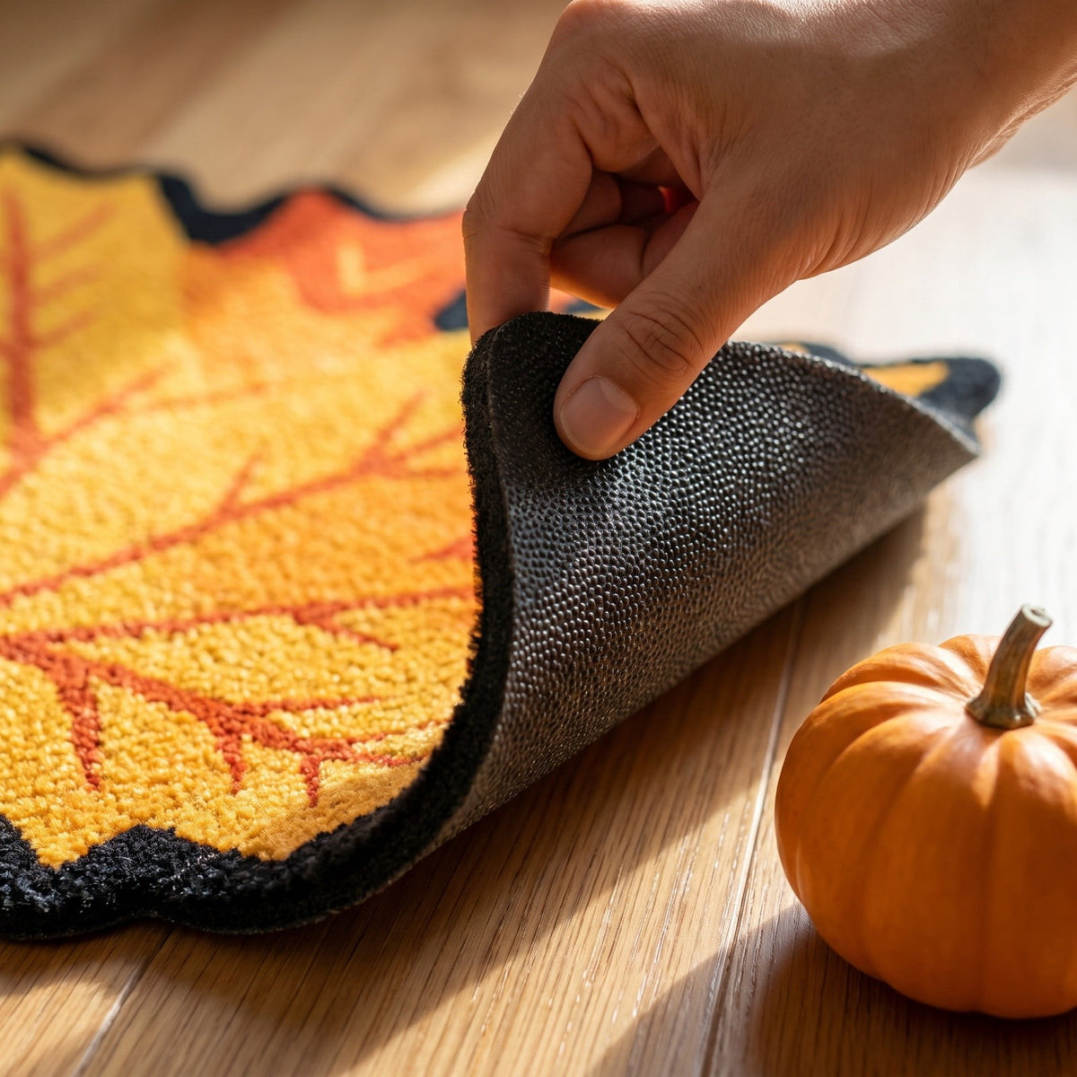 Halloween Door Mat Pumpkin Shaped Non-Absorbent Skidproof Mat 15.75x23.62in Polyester Skidproof & Weather Resistant for Front Door Porch Indoor Outdoor Halloween Door Mat by MPOISVA