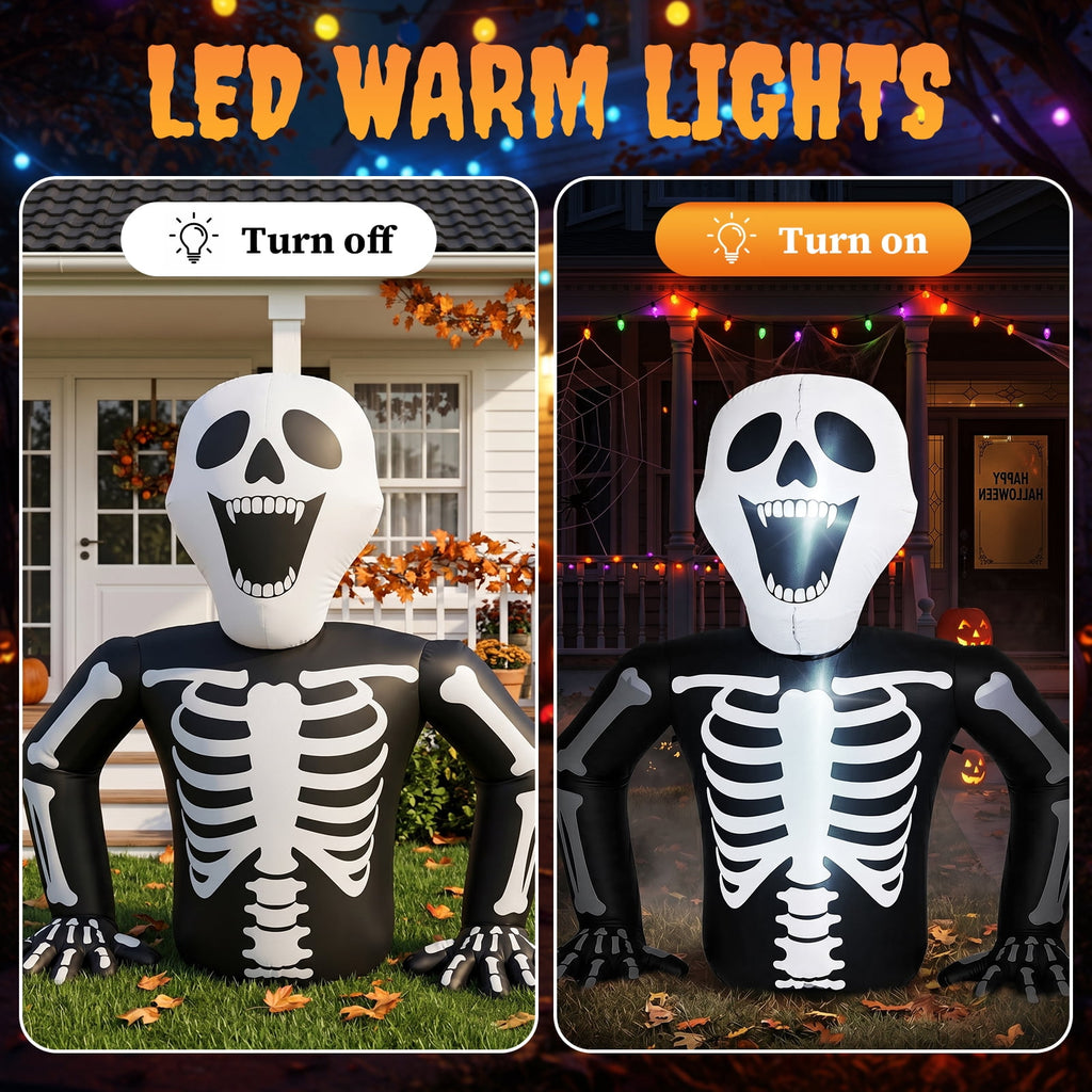 Ktaxon 6' Halloween Inflatables Skeleton Outdoor Halloween Decoration Emerging Large Skeleton