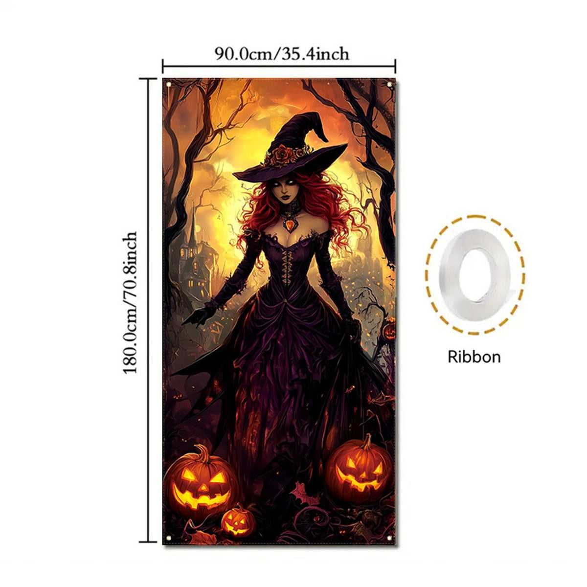 DAMAI Halloween Door Hanging Curtain Party Festival Scene Layout Supplies Decorative Porch Hanging Cloth
