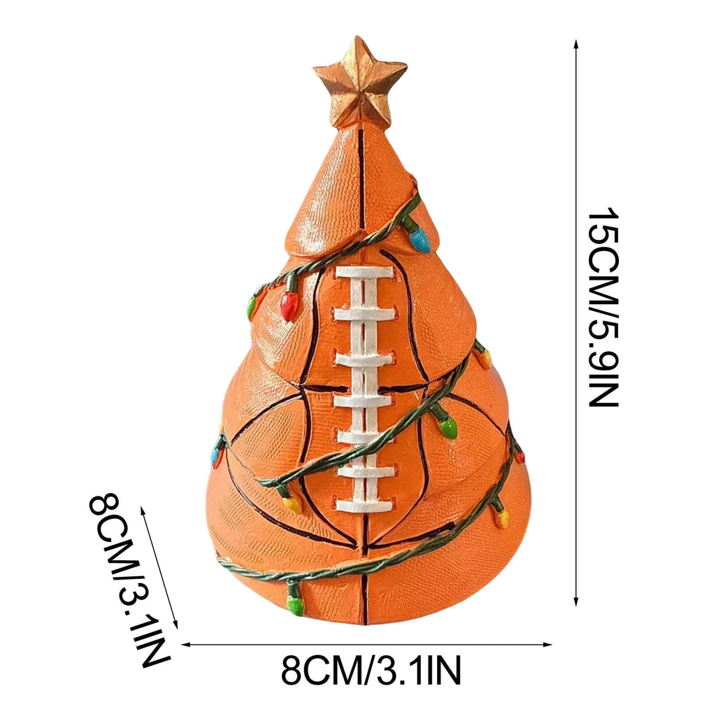 Christmas in july Decorations, Christmas Tree Resin Figurine, Sports Themed Tabletop Decor for Fall Thanksgiving Summerween, Unique Holiday Gift