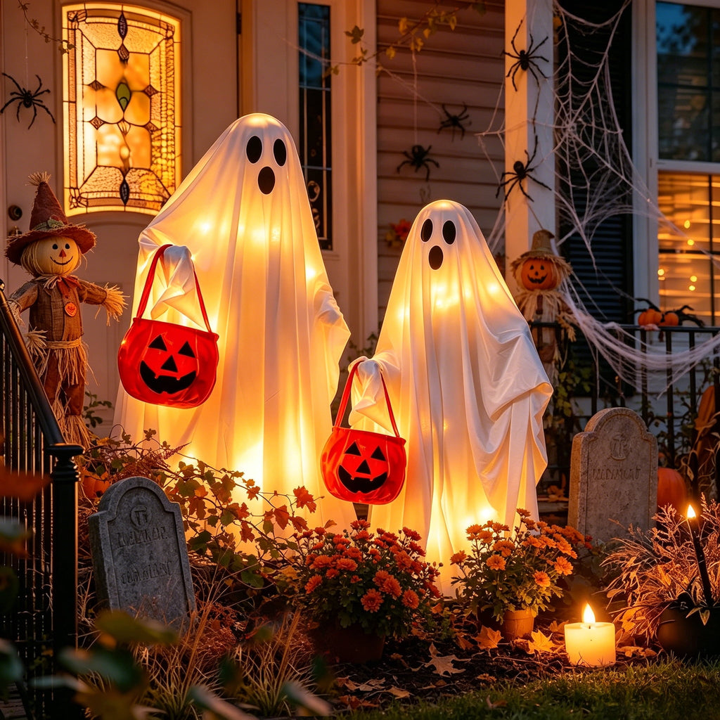ANLTDTC Halloween Outdoor Ghost String Lights with Remote for Yard, Garden, Lawn, Porch