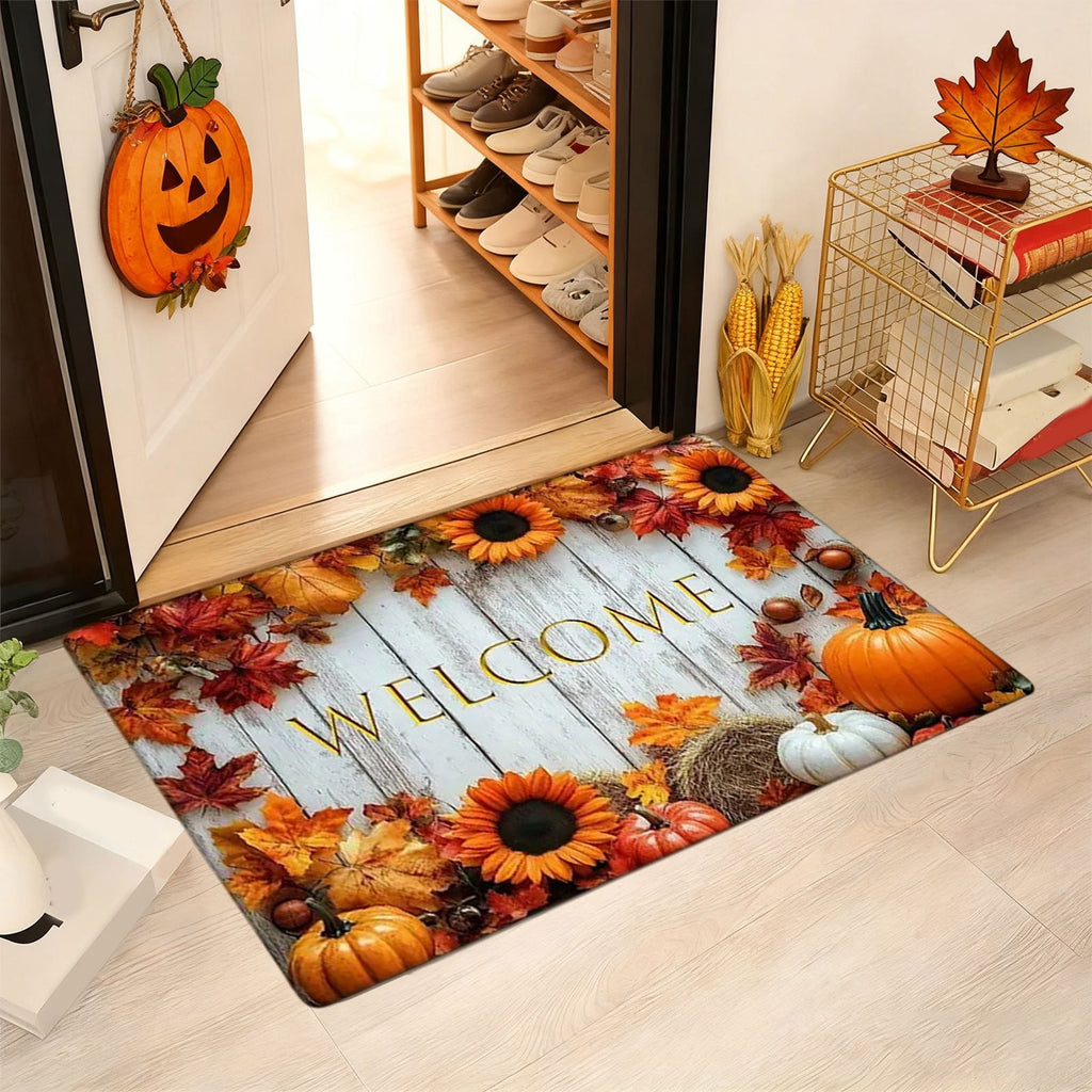 Autumn Door Mat for Entryway, 16x24 Inch, Fall-Themed Floor Doormat for Home Decor, Non-Slip Rug Mat for Living Room, Kitchen, Bedroom, Gifts for Fall Lovers (E)