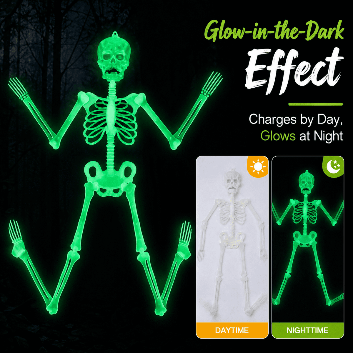 Life Size Skeleton 3 ft Luminous Halloween Skeleton Life Size Skeleton Poseable