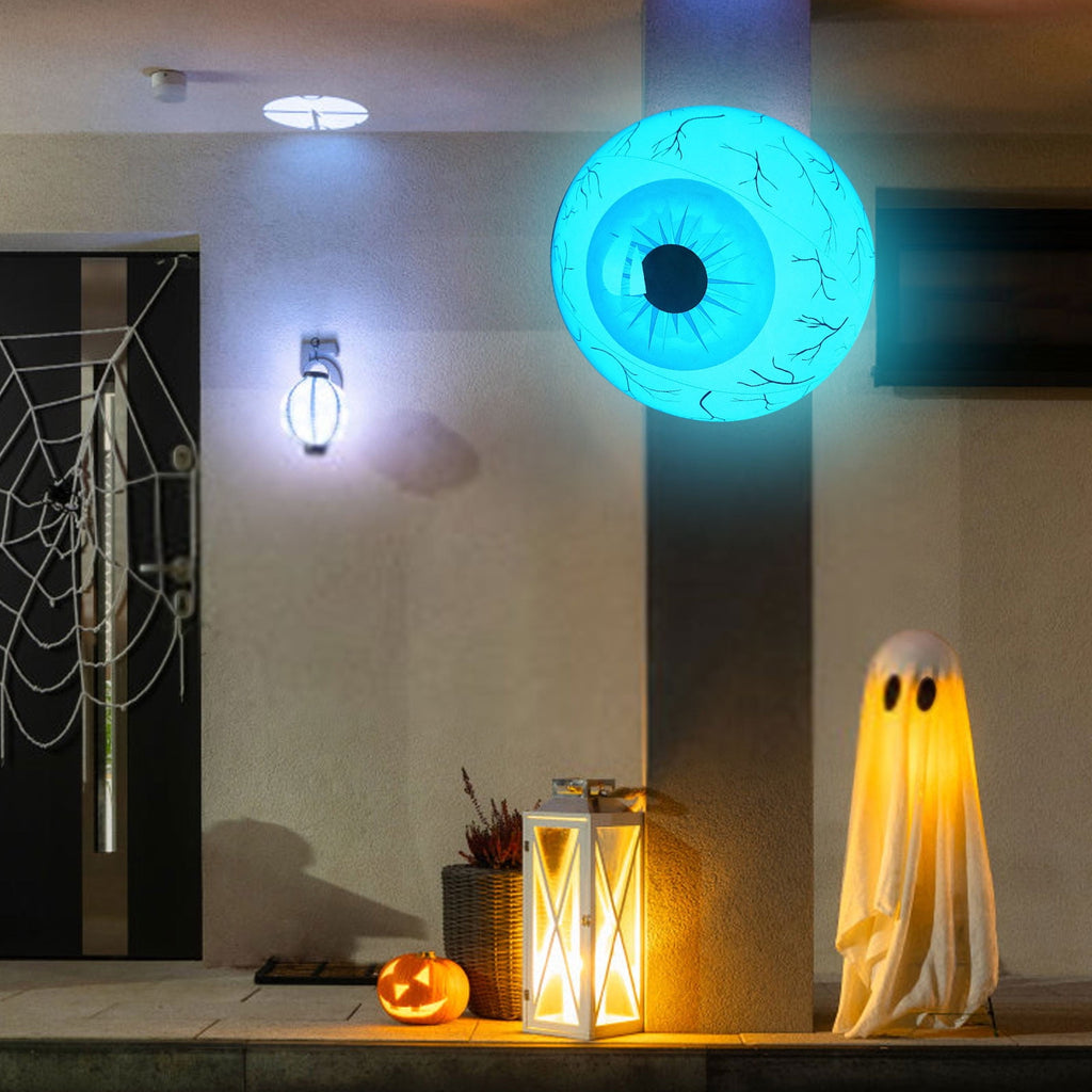Loyerfyivos Halloween Eyeball Decorations Balloons,Eyeballs Blow Up Scary Bloodshot Eyeballs Indoor Outdoor Garden Halloween Decors for Lawn Party (A)
