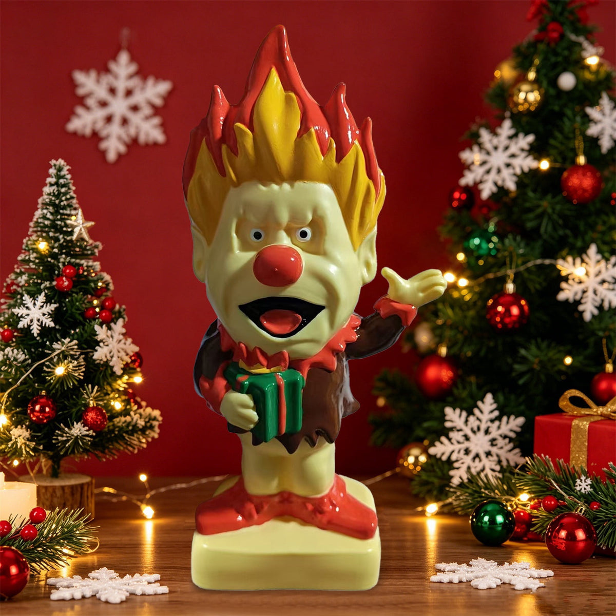 LED Lighted Blow Mold Holiday Figurine Vintage Style Glowing Character Ornament for Halloween Indoor Winter Home Decoration, 12 Inch