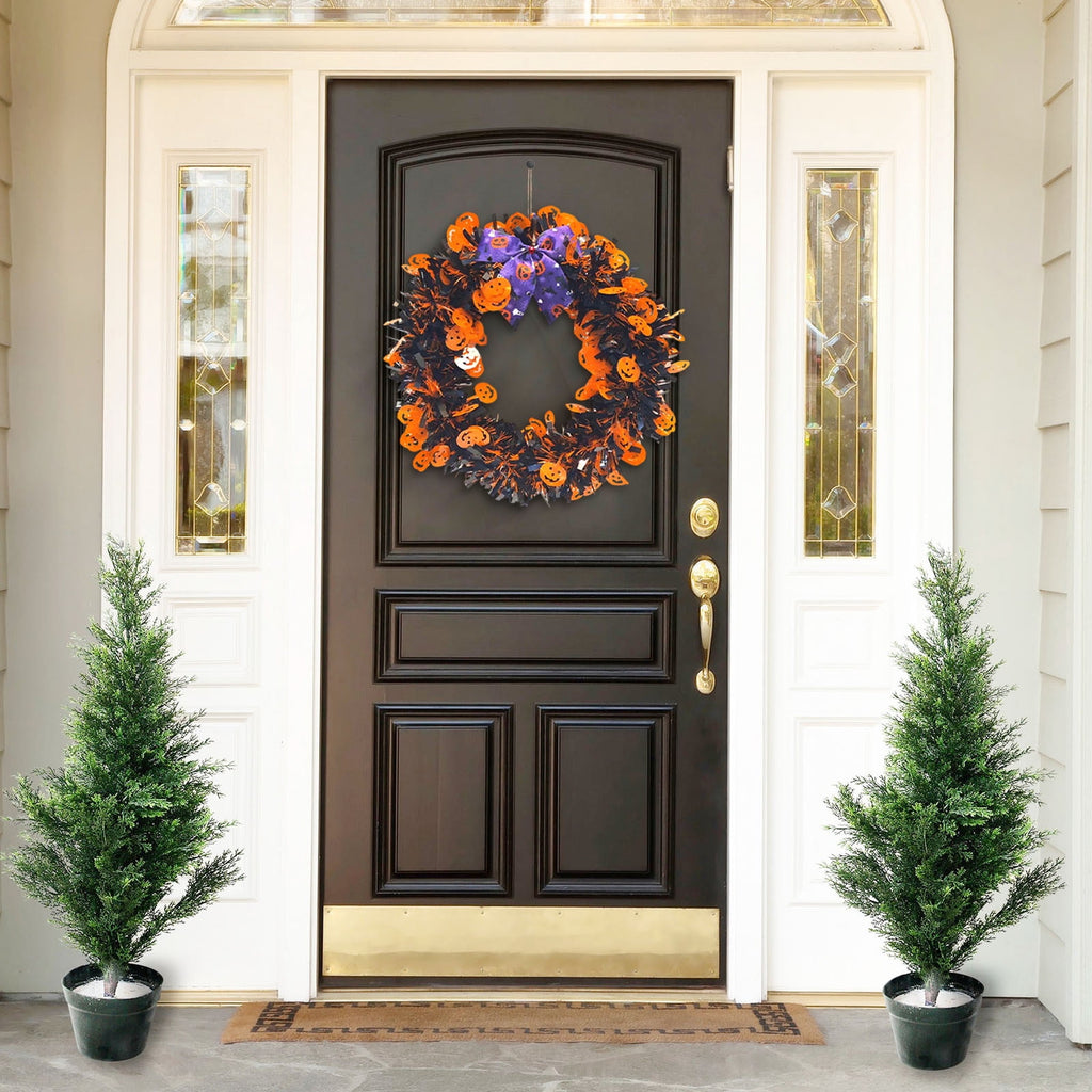 XGFHYJEH Halloween Wreath, Halloween Wreaths for Front Door, Halloween Decorations, Halloween Home Wall Decor Ornaments