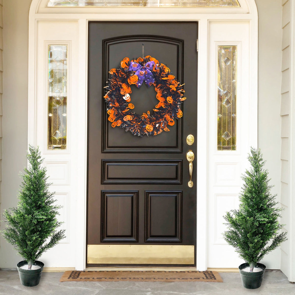 XGFHYJEH Halloween Wreath, Halloween Wreaths for Front Door, Halloween Decorations, Halloween Home Wall Decor Ornaments