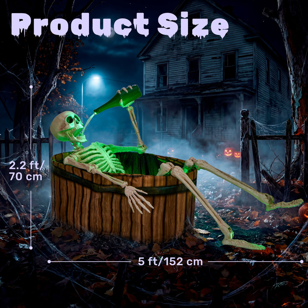 Joyfy 6.2 FT (74.8") Halloween Decoration Outdoor Animatronic Ghost Doctor, Sound Activated Life-Size Standing Ghost with Rotating Head, LED Eyes & Lantern, for Scary Haunted House,Yard Decor