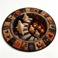 3D Optical Illusion Round Halloween Rug, Ghost Cave Stairwell Non-Slip Decorative Floor Mat