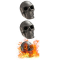 3PCS Lava Skull Rocks Skull for Fire Pit Skeleton Fire Pit Heads Halloween Skull Shaped Fire Stones