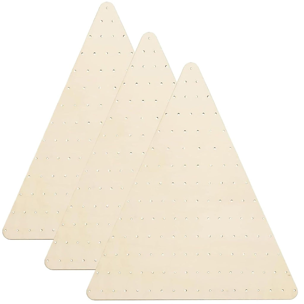 3Pcs Wreath Base Wreath Boards 15.7 x 18 Wood Triangular Wreath Frame with Holes Decorative DIY Crafts Wreath Form for Halloween & Christmas Wreath,Door and Wall Decoration,A