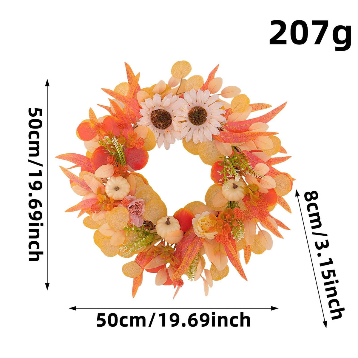 Rijanmt Decorative Plastic Easter Day Wreath, Multicolor