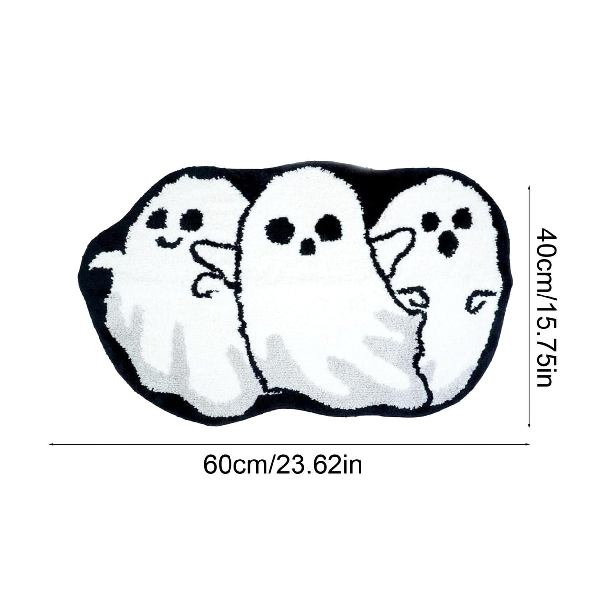 Halloween Wreath Shaped Rugs, Soft Indoor Mat for Entryway, Kitchen, Halloween Party, Pumpkin Witch Spooky Home Decor, 23.62x15.75 Inches