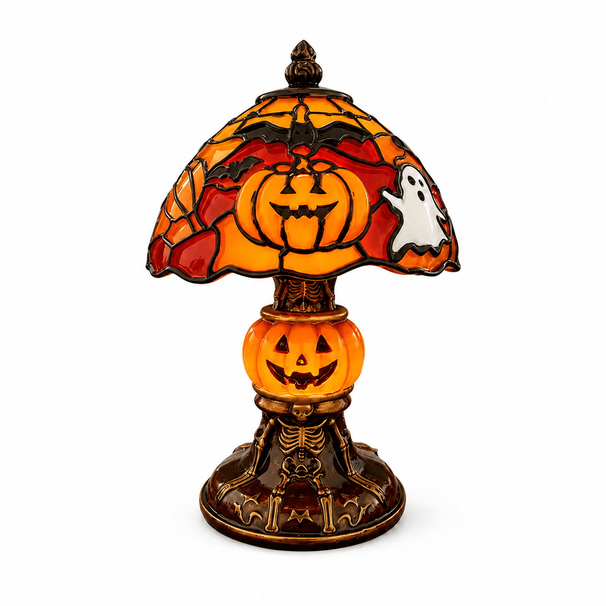 Diceymbol 11.81 Inch Halloween Ghost Night Light, Witch Hat Ghost Lamp with Jack O Lantern, Halloween Decorations Indoor for Table Mantel Party Decor