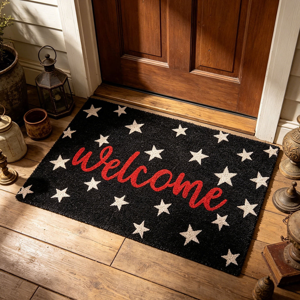 Clearance! 4th of July USA Bow Flag Bath Rugs, 24"x16" Red White Blue Decorative Bathroom Mat, Independence Day Embroidered Patriotic Lumbar Decor, Gift for Mom Dad Friend Family