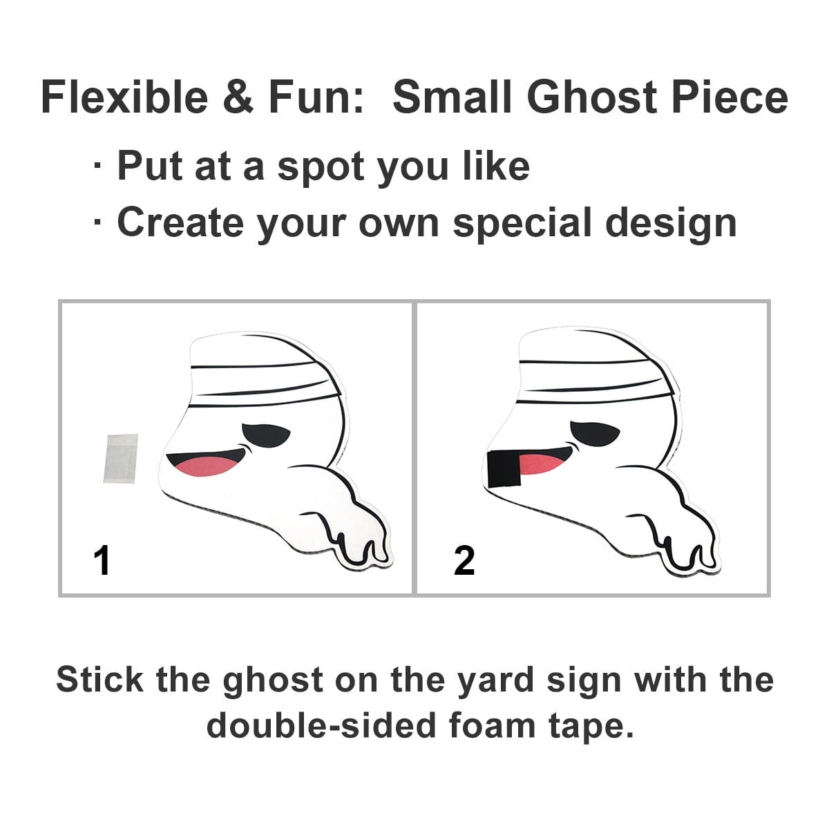 GameXcel Halloween Decorations Outdoor Yard Signs with Stakes, 34.8 in Tall Vertical Pumpkin and Ghost Decor, Weather-Resistant, 2 Count