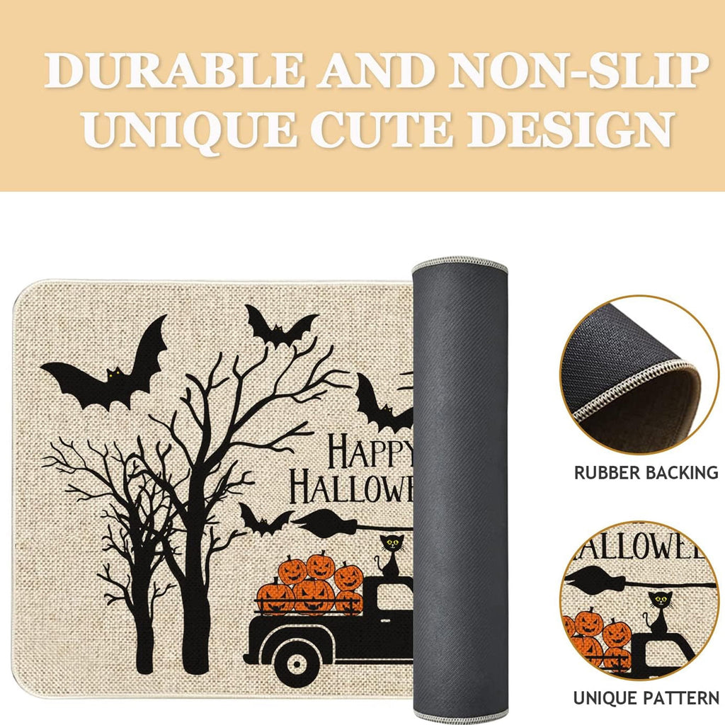 BOOHIT Halloween Door Mat 31x19 Inch Indoor Outdoor Entrance Floor Home Decoration (Witch Feet)