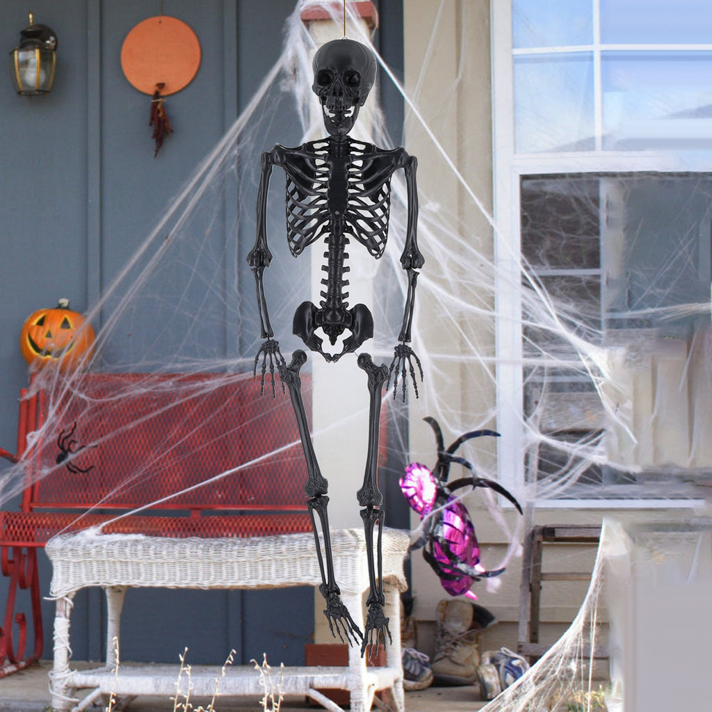 Cixusio 5.4Ft/165cm Halloween Skeleton Full Body Life Size Human Bones with Movable Joints for Indoor Outdoor Haunted House Party Halloween Props Decorations