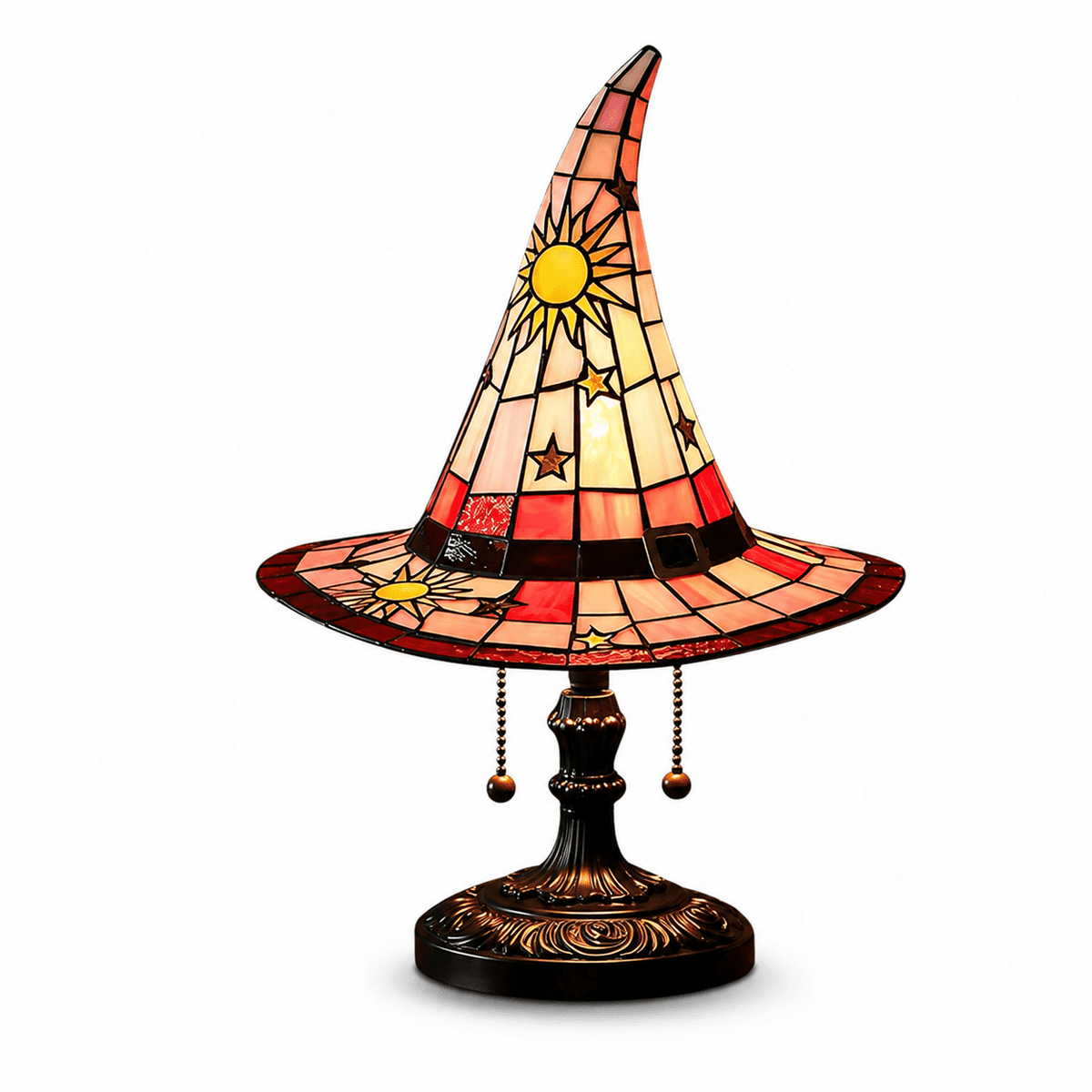 Diceymbol 11.81 Inch Halloween Ghost Night Light, Witch Hat Ghost Lamp with Jack O Lantern, Halloween Decorations Indoor for Table Mantel Party Decor
