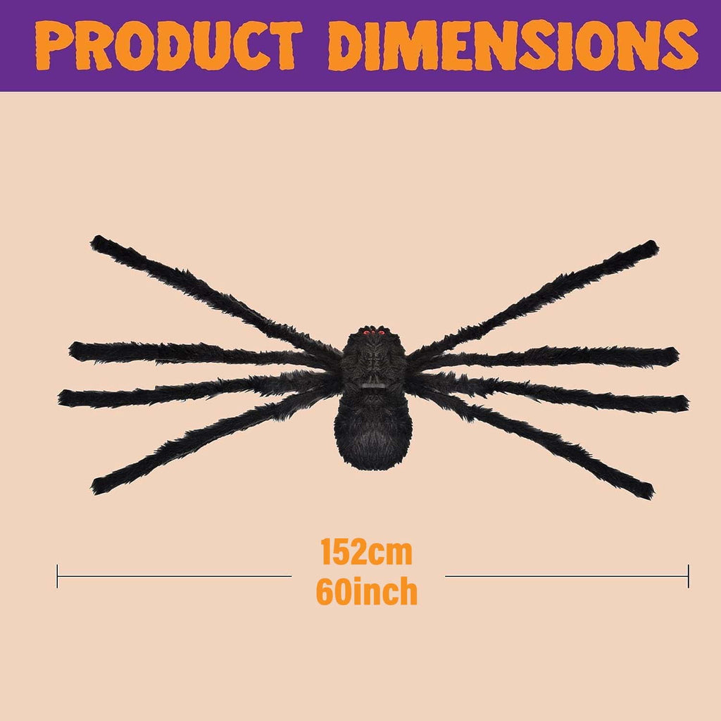Ayieyill 79 In Giant Spider Halloween Decorations Outdoor, Scary Large Spider for Halloween Yard Decorations, Haunted House Props, 1pc