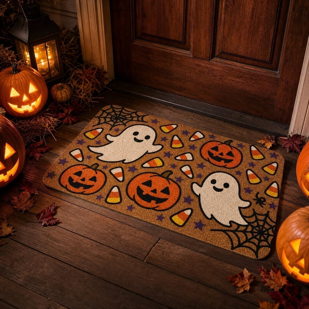 Halloween Door Mat Classic Print Skidproof Mat 15.75x23.62in Polyester Skidproof & Dirt Trapping for Front Door Porch Entryway by MPOISVA