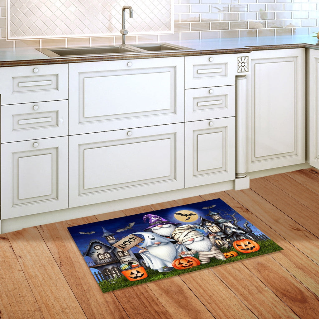 Briarwood Lane Halloween Doormat 30x18 Indoor Outdoor Costumed Gnomes For Halloween Doormat