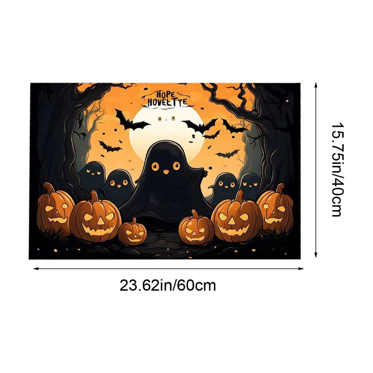 Xuniizn Halloween Mat, 16X24" Velvet Halloween Door Mat for Outside Entrance, Spooky Halloween Rug for Outdoor & Indoor, Non Slip Washable Halloween Doormat, Halloween Bathroom Decor