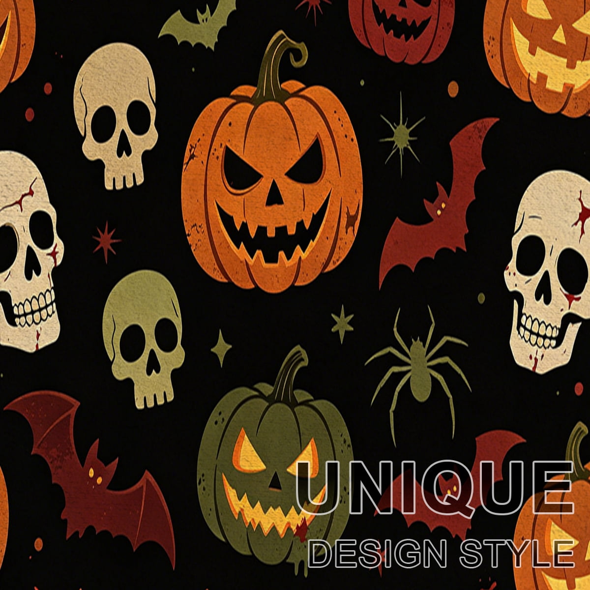 YIMEIS Halloween Pumpkin Lanterns 1Pc Flannel Mat and Kitchen Rugs,Soft Non-slip,Perfect for Home Bathroom