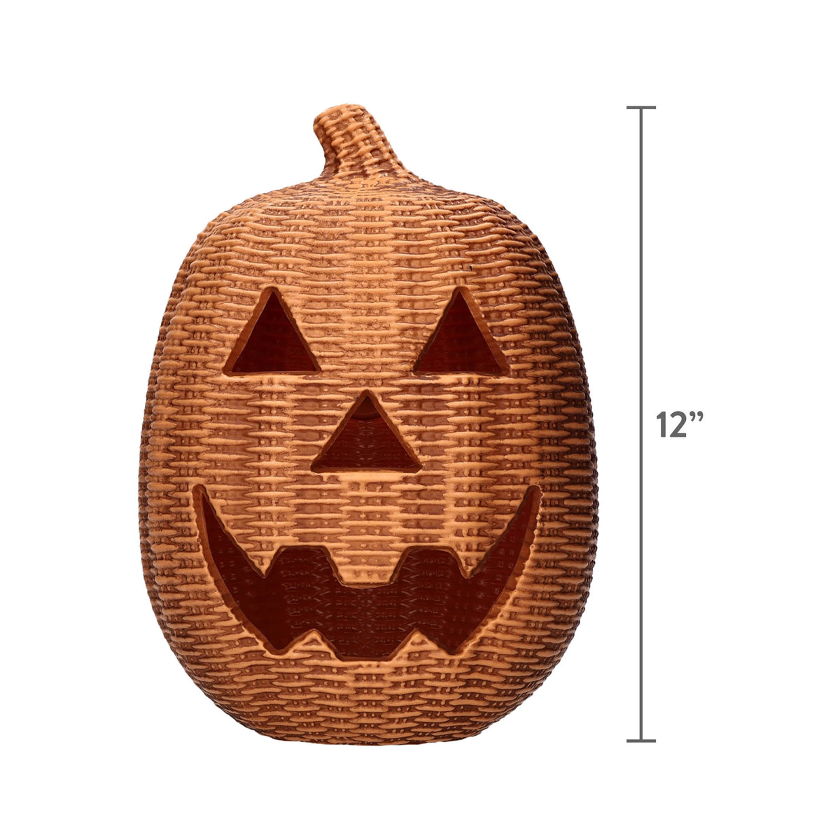 Light-Up Blow Mold Woven Jack-o'-Lantern Decoration, Brown, 12", Halloween by Way To Celebrate