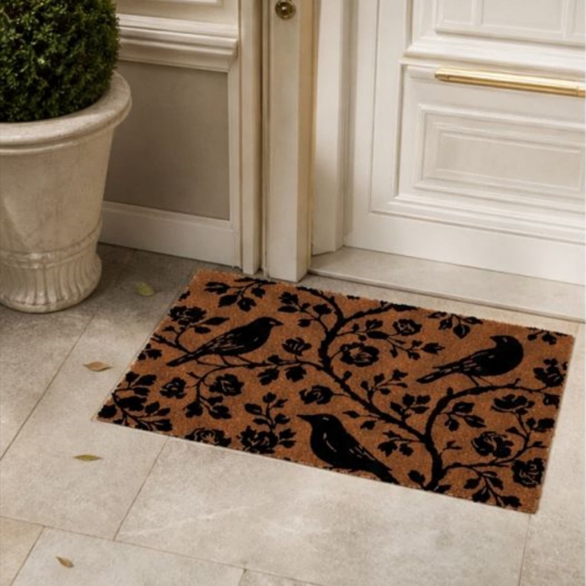 Patriotic Door Mat 4th of July Bow Flag Floor Doormats Independence Day Star Welcome Non Slip Mats for Front Porch Decor 16*24in Black