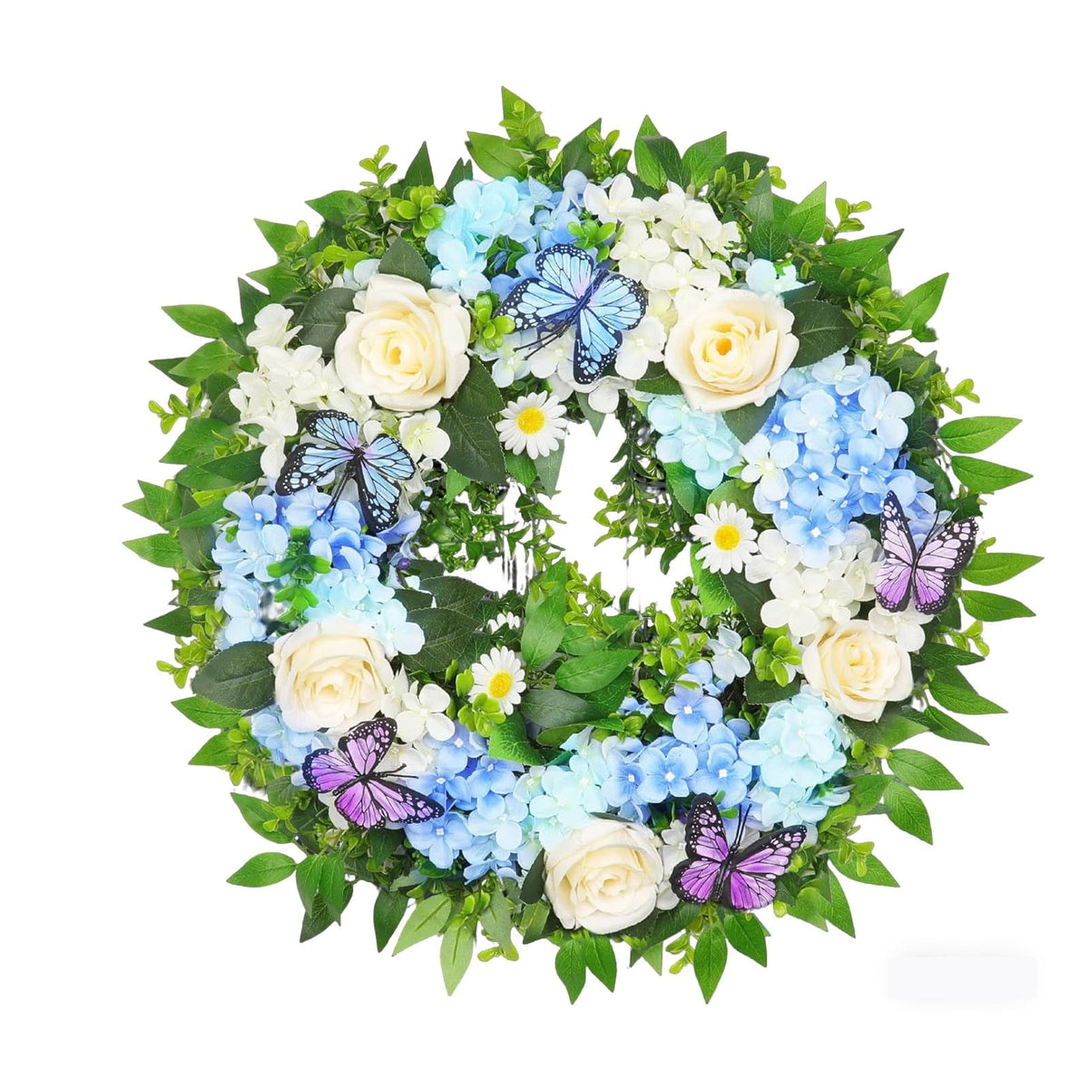 Rijanmt Decorative Plastic Easter Day Wreath, Multicolor