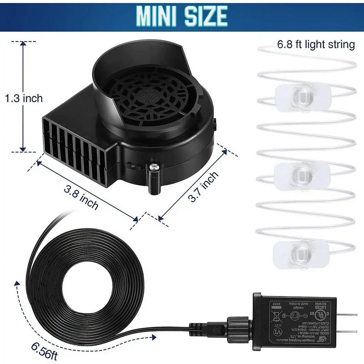 Air Blower for Inflatables, Air Fan Blower Replacement Motor for Garden Yard Inflatable Decor, 1.0A Fan Blower for Halloween Christmas Airblown Inflatables, 12V/ 1.0A Adapter