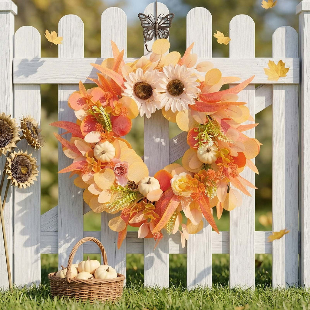 Rijanmt Decorative Plastic Easter Day Wreath, Multicolor