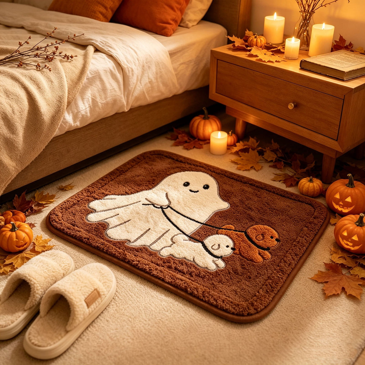 BZPIZ Halloween Cute Pumpkin Door Mat for Front Door, Doormat Outside Entrance, Halloween Decor for Porch and Entryway, Indoor & Outdoor Use Orange