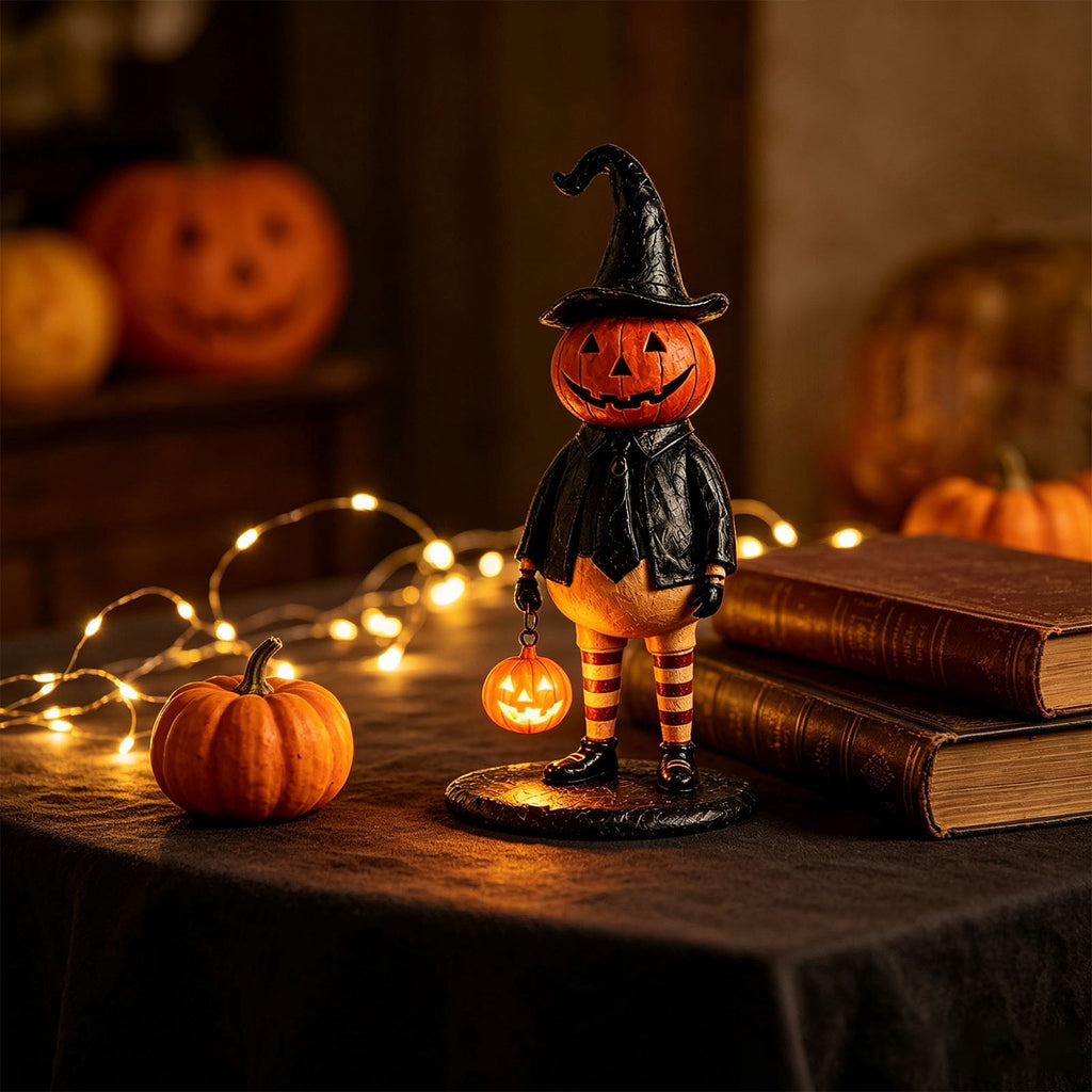 Lighted Halloween Ghost Candy Bowl, Cute LED Ghost Holding Pumpkin Candy Bucket for Trick or Treat, Outdoor Halloween Decorations for Front Porch, Indoor Yard Patio Halloween Decor