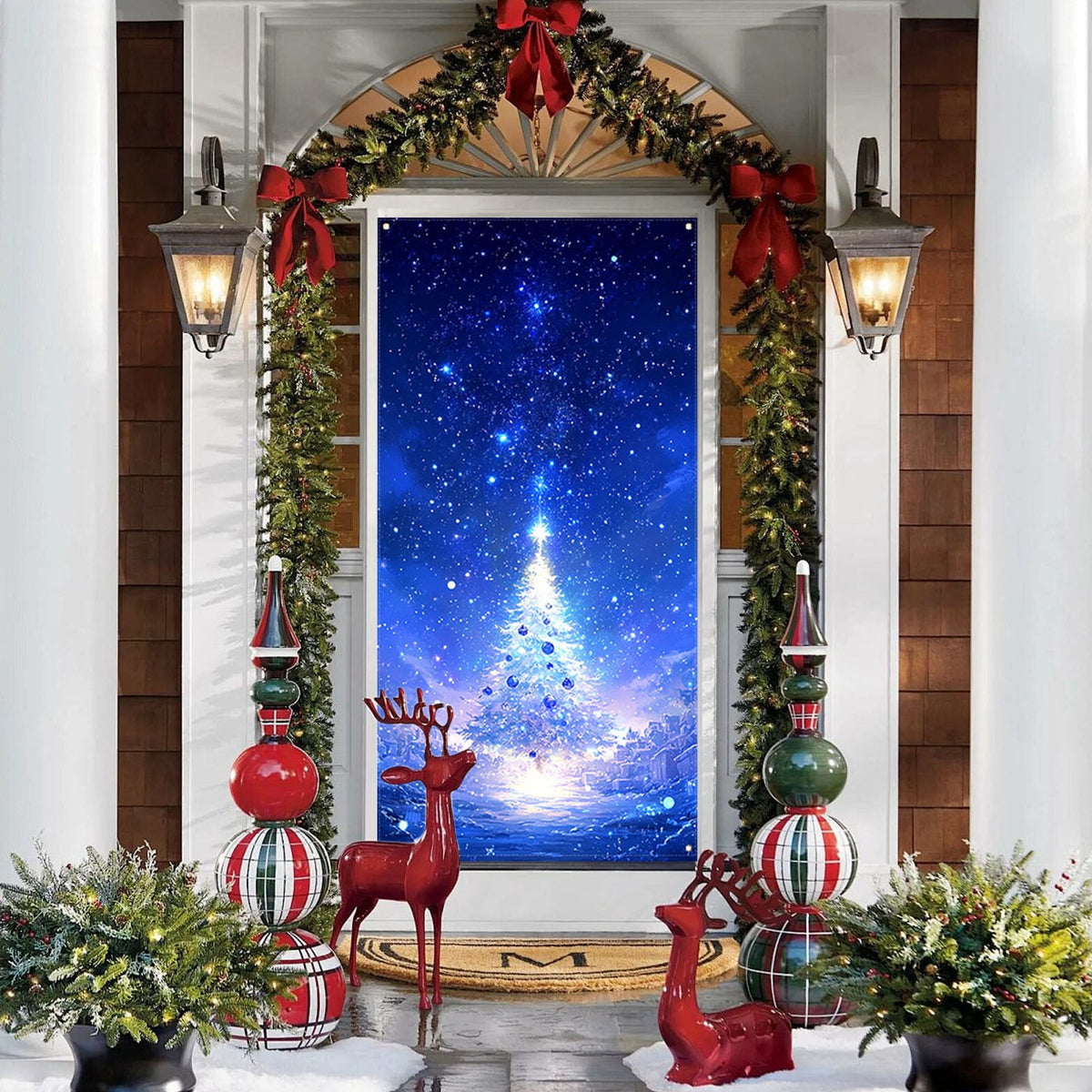 DAMAI Halloween Door Hanging Curtain Party Festival Scene Layout Supplies Decorative Porch Hanging Cloth