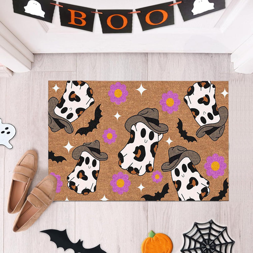 Stijggn Halloween Kitchen Rugs Halloween Mat Halloween Decorations Doormat, Welcome Mats for Front Door,Spooky Outdoor Mats for Front Door, Living Room, Bedroom, K-ids' Room