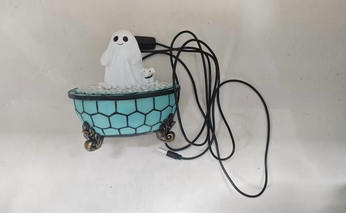 SCNOR Vintage Stained Glass Pumpkin Table Lamp, USB Powered Jack O Lantern Night Light for Halloween Fall Mantel Decor