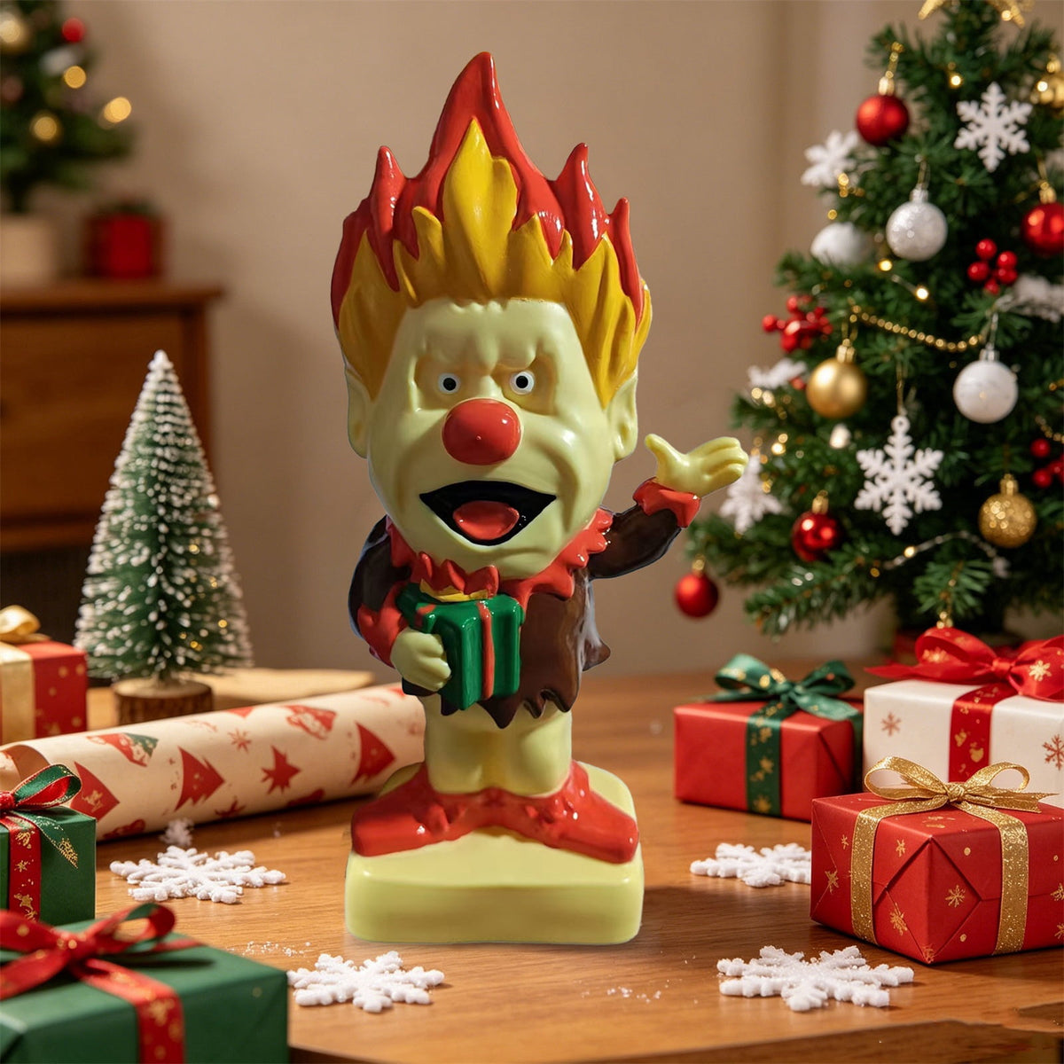 LED Lighted Blow Mold Holiday Figurine Vintage Style Glowing Character Ornament for Halloween Indoor Winter Home Decoration, 12 Inch