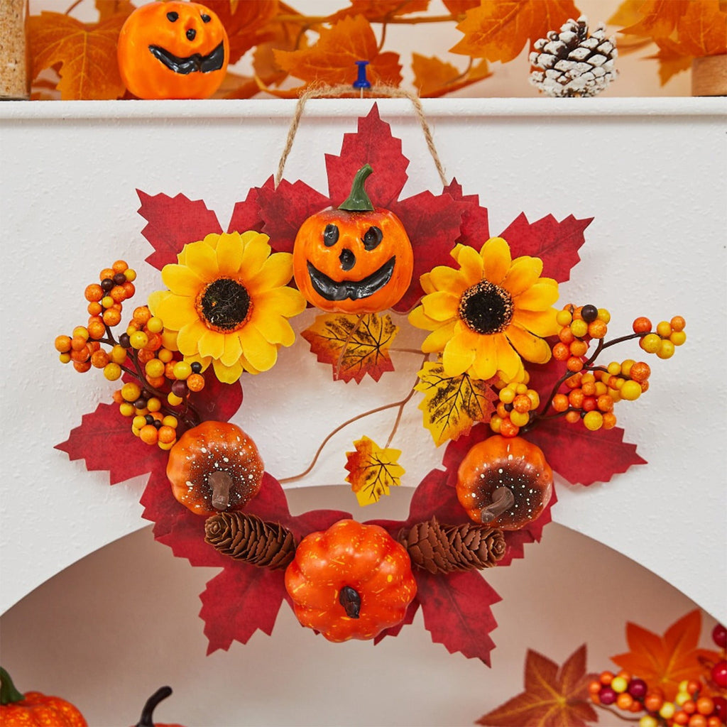 sruoe Halloween Decorations, Halloween Wreaths for Front Door, Artificial Wreaths, Indoor Outdoor Halloween Decor, Fall Wreaths, Halloween Wreath Ghost Festival Decoration
