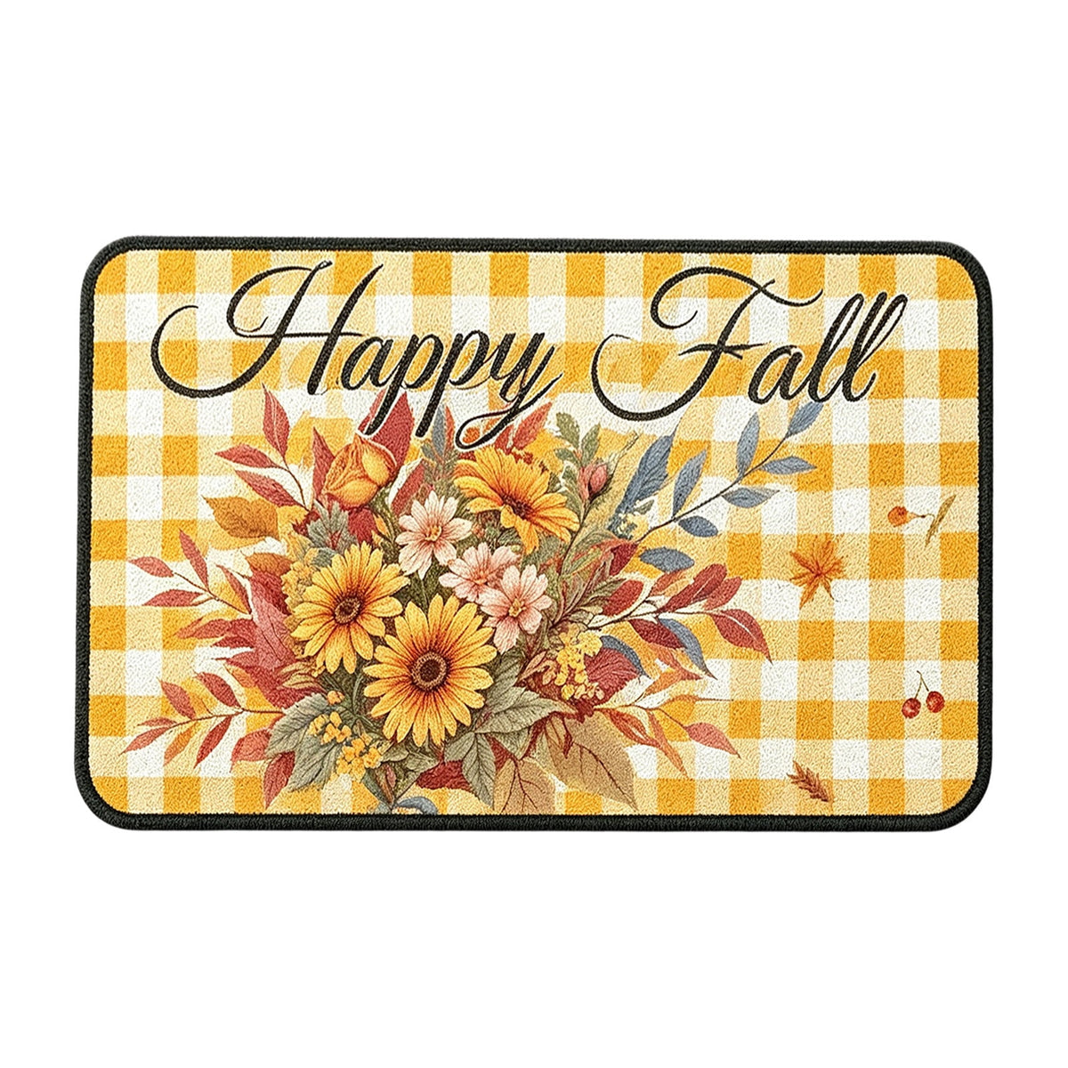 Yhmxh Fall Pumpkin Decorative Door Mat, Autumn Harvest Welcome Entryway Rug, Non‑Slip Absorbent Front Doormat, Seasonal Floor Mat for Indoor Outdoor Halloween Home Decoration 15.7x23.6 Inch