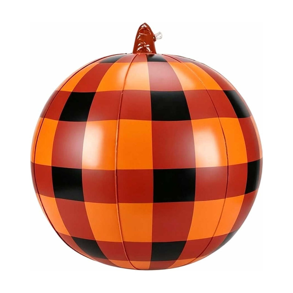 HHJZPR Halloween Pattern Pumpkin Foil Mylar Balloons, Striped Polka Dot Buffalo Plaid Inflatable Pumpkin Ornaments, Fall Farmhouse Party Yard Table Decor Ball