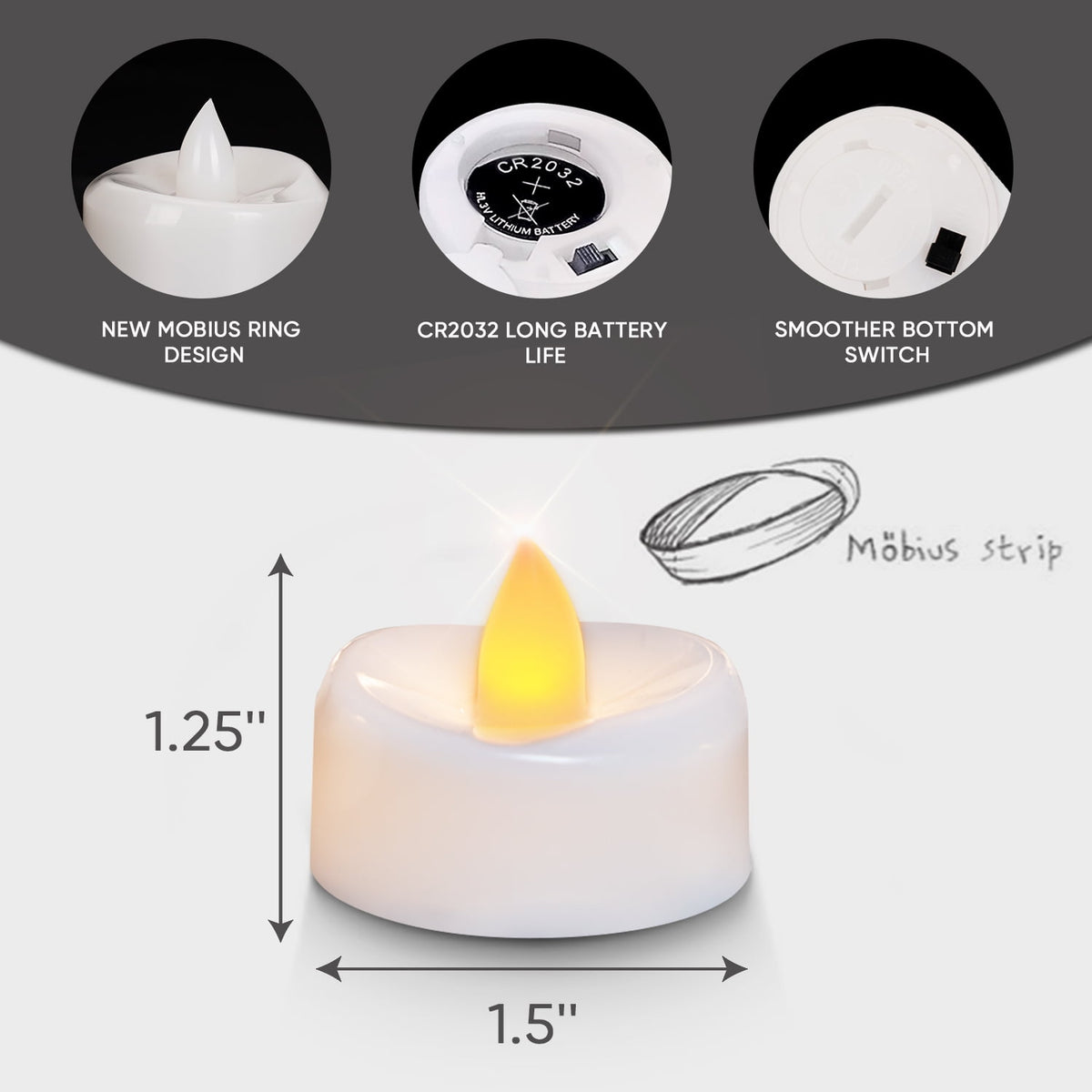 Merrynights 24-Pack Tea Lights Candles Battery Operated Bulk, Long-Lasting 150 Hours Flameless Tealight Candles, Flickering Tea Lights for Halloween Fall Home Decor in Warm Yellow