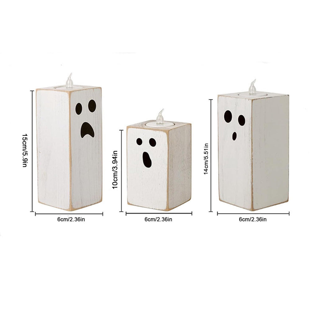 Halloween Decorations Indoor, Halloween Candelabra, Wooden Candle Base Holy Day Party Decoration Party Candle Table Aroma Tea Light Ornament, Halloween Party Decorations, Spooky Decor
