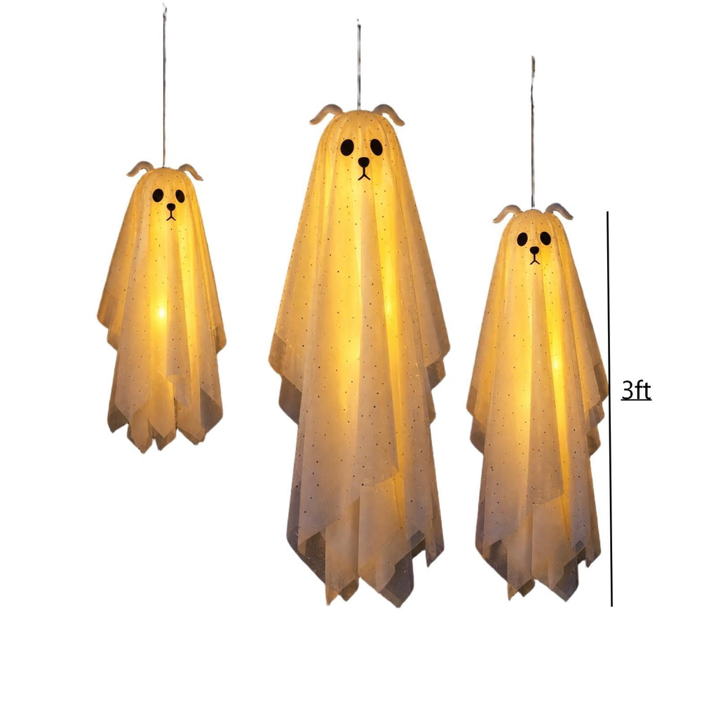 Lighted Halloween Ghost Candy Bowl, Cute LED Ghost Holding Pumpkin Candy Bucket for Trick or Treat, Outdoor Halloween Decorations for Front Porch, Indoor Yard Patio Halloween Decor