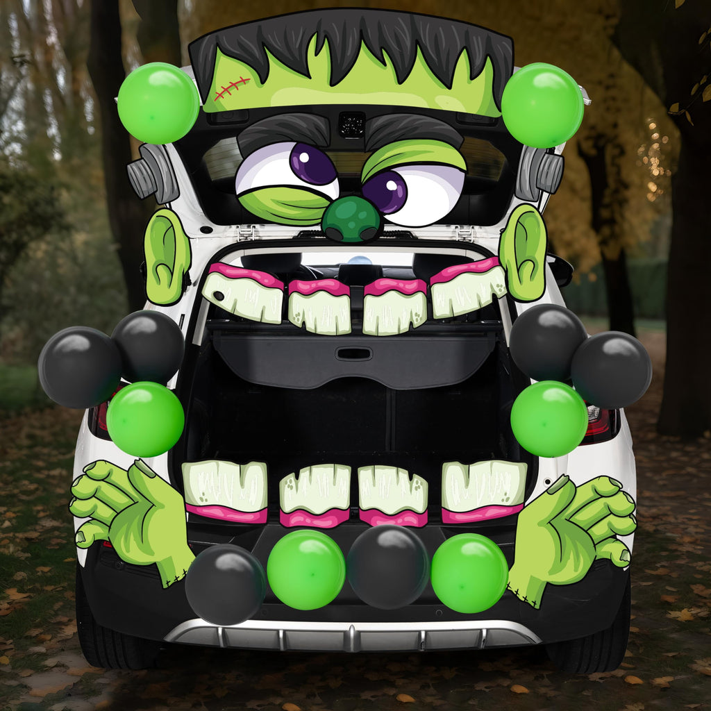 Joyfy Halloween Trunk or Treat Car Decorations Kit,Halloween Car Decorations Car Archway with Frankenstein Theme,Trunk or Treat Decorations for Suv,Halloween Outdoor Garage Door Party Decor
