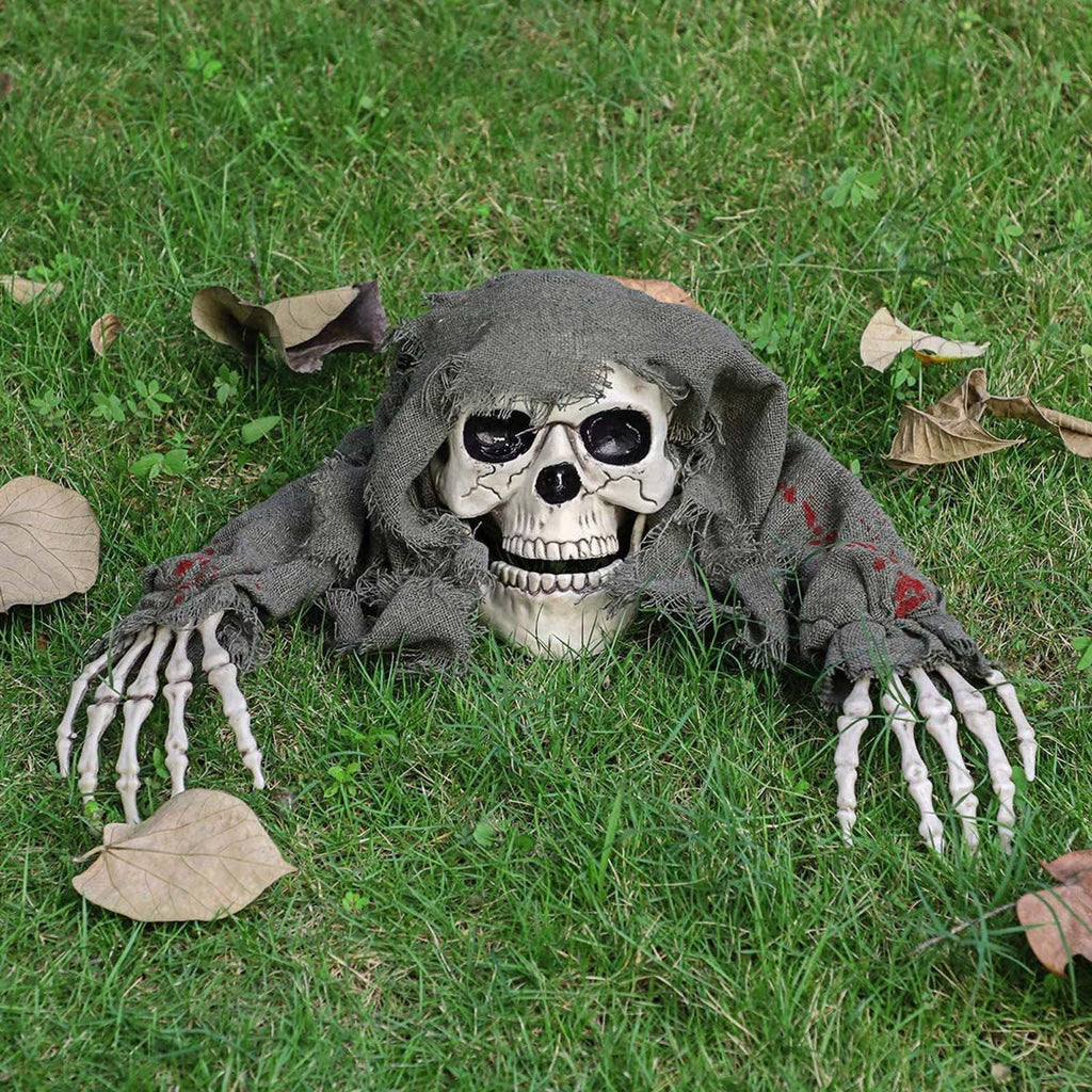 Tepsmf Outdoor Halloween Decorations,Skull Skeleton Ground Breaker Stakes,Halloween Decorations