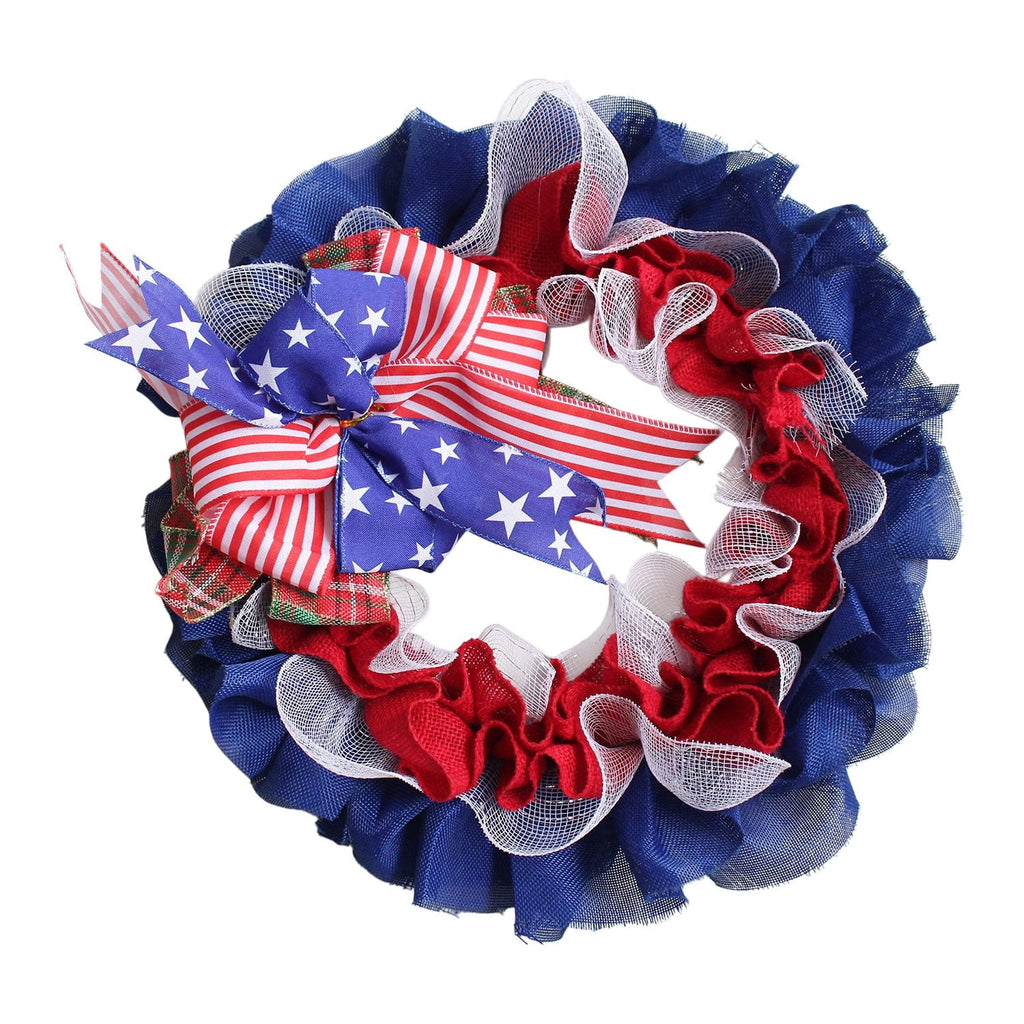 Nkmbld 4th of July Wreaths for Front Door, Independence Day Wreath Red White Blue Flower Wreath for Independence Day Memorial Day Flag Day Decor