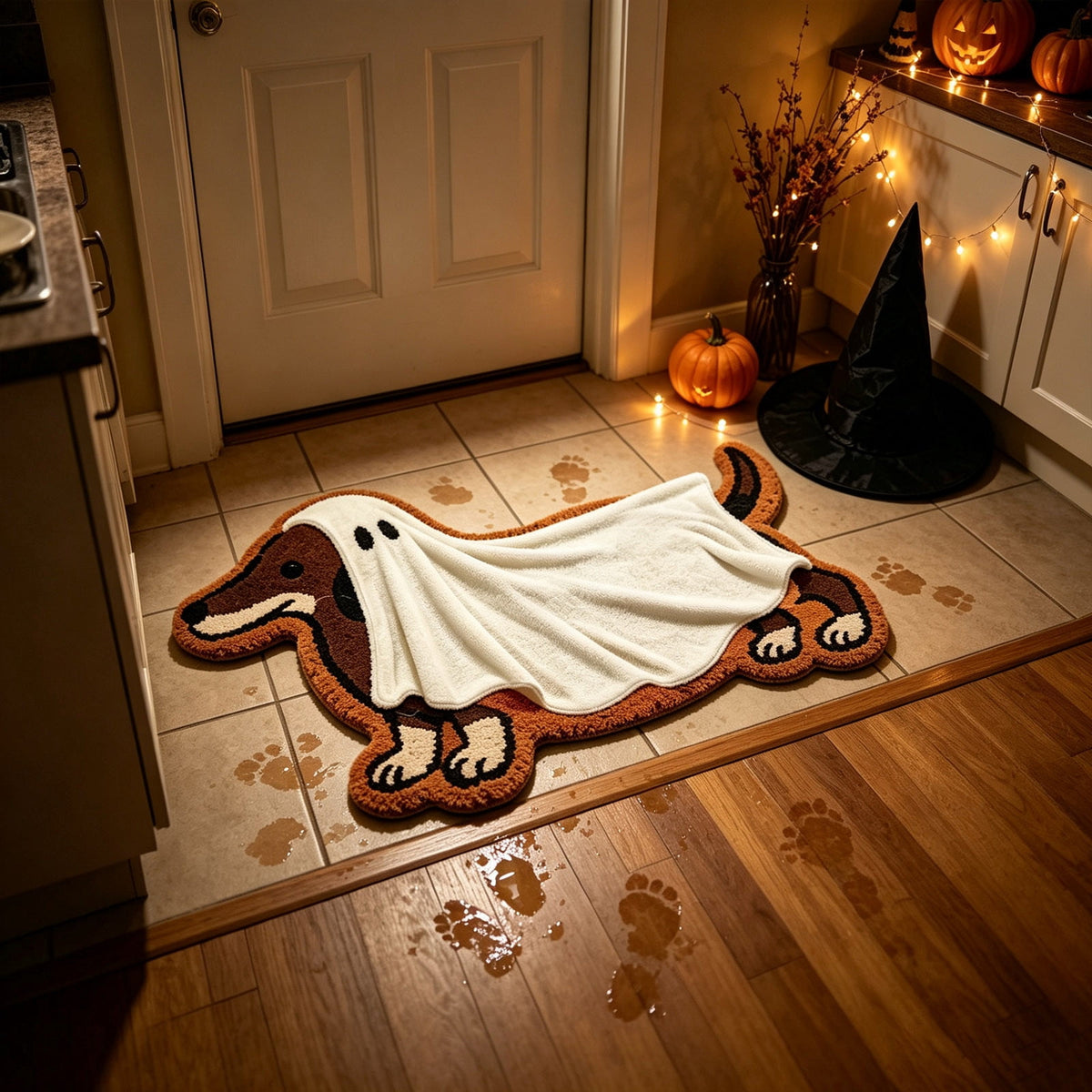 Halloween Decor White Ghost Rug 24x16 inches, Handmade Tufted Fluffy Aesthetic Area Rugs, Cute Soft Cool Non Slip Floor Carpet Bath mat, Living Room, Bathroom, playroom, Kitchen